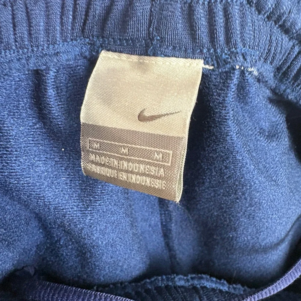 Vintage Nike Track Pants Mens Medium Blue Navy Ankle Zip Y2K Baggy Skater Swoosh